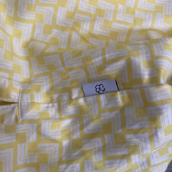 TED BAKER Tiser Geo Short Sleeve Cotton Button up Shirt Yellow 7 3XL - Picture 3 of 7